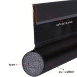 1-4pcs Self Adhesive Door Bottom Weatherstrip Sound Insulation Flexible Windproof Under Door Draft Rubber Foam Seal Strip