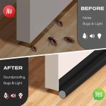 1-4pcs Self Adhesive Door Bottom Weatherstrip Sound Insulation Flexible Windproof Under Door Draft Rubber Foam Seal Strip