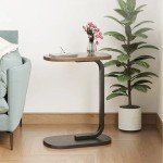 Household Compact Tea Table C Shaped Side Table Modern Light Luxury Style Small Coffee Table Living Room Portability Furniture