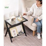 Z Shaped Side Table Creative Tea Coffee Table With Rack For Household Sofa Corner Living Room Bedroom Small Apartment Supplies