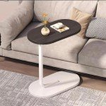 Household Compact Tea Table C Shaped Side Table Modern Light Luxury Style Small Coffee Table Living Room Portability Furniture
