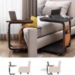 C Shaped Side Table for Living Room, Mobile Coffee Table, Sofa Side Cabinet, Simple Small Square Table, Bedroom Bedside Table