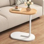 Household Compact Tea Table C Shaped Side Table Modern Light Luxury Style Small Coffee Table Living Room Portability Furniture