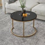 Luxury Modern Coffee Tables Living Room Nordic Minimalist White Coffee Tables Round Glam Table Basse De Salon Home Furniture