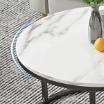 Luxury Modern Coffee Tables Living Room Nordic Minimalist White Coffee Tables Round Glam Table Basse De Salon Home Furniture