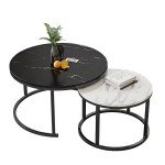 Luxury Modern Coffee Tables Living Room Nordic Minimalist White Coffee Tables Round Glam Table Basse De Salon Home Furniture