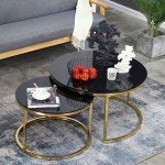 Modern Stainless Steel Coffee Table marble top round living room home furniture luxury side center coffee tea table