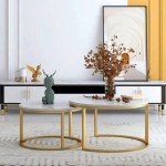 Modern Stainless Steel Coffee Table marble top round living room home furniture luxury side center coffee tea table