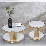 Glass Coffee Table Black Stainless Steel Leg Base White Mirror Glass Side Table Modern Round Pure Glass Top Small Coffee Table