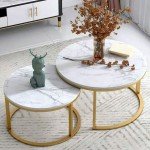 Modern Stainless Steel Coffee Table marble top round living room home furniture luxury side center coffee tea table
