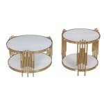 Glass Coffee Table Black Stainless Steel Leg Base White Mirror Glass Side Table Modern Round Pure Glass Top Small Coffee Table