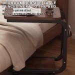 C Shaped Sofa Side Table Double Layer Movable Simple Square Small Side Table for Sofas Living Rooms Bedside Areas accessories