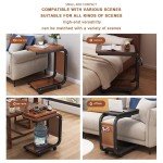 C Shaped Sofa Side Table Double Layer Movable Simple Square Small Side Table for Sofas Living Rooms Bedside Areas accessories