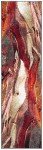 Red Multi Abstract Runner Rug - 2'3" x 8