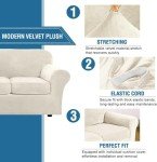 Plush Velvet Stretch Sofa Covers for Medium Couch