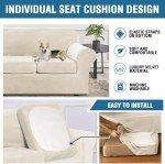 Plush Velvet Stretch Sofa Covers for Medium Couch