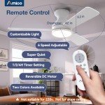 Amico 42-Inch Flush Mount Ceiling Fan with Lights