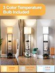 Stylish Floor Lamp with Shelves and LED Bulb