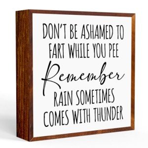 Funny Bathroom Quotes Wooden Box Sign Decor