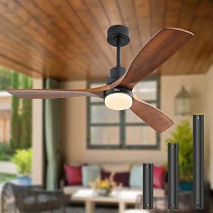 52" Solid Wood Ceiling Fan with Remote Control