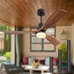 52" Solid Wood Ceiling Fan with Remote Control