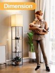 Stylish Floor Lamp with Shelves and LED Bulb