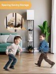 Stylish Floor Lamp with Shelves and LED Bulb