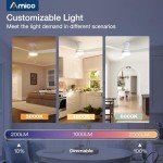 Amico 42-Inch Flush Mount Ceiling Fan with Lights