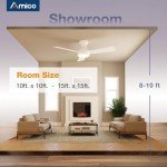 Amico 42-Inch Flush Mount Ceiling Fan with Lights