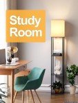 Stylish Floor Lamp with Shelves and LED Bulb