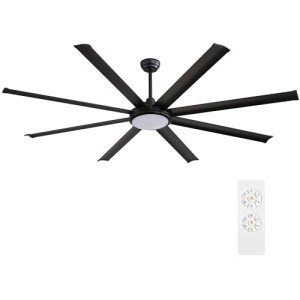 64-Inch Industrial Ceiling Fan with Light & Remote