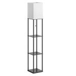 Stylish Floor Lamp with Shelves and LED Bulb