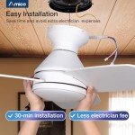 Amico 42-Inch Flush Mount Ceiling Fan with Lights