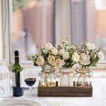 Mason Jar Centerpiece Set with Wood Tray