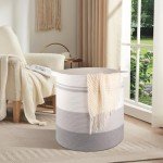 OIAHOMY 100L Woven Laundry Hamper Basket - Gray