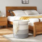 OIAHOMY 100L Woven Laundry Hamper Basket - Gray