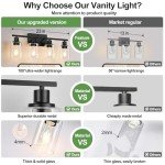 Matte Black 4-Light Vanity Light Fixture