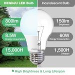 Daylight LED Light Bulbs 5000K, 12 Pack