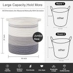 OIAHOMY 100L Woven Laundry Hamper Basket - Gray