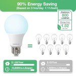 Daylight LED Light Bulbs 5000K, 12 Pack