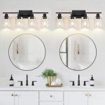 Matte Black 4-Light Vanity Light Fixture