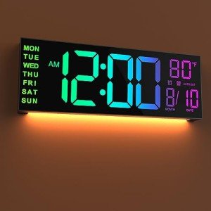 JALL 16" LED Wall Clock with Timer and Remote