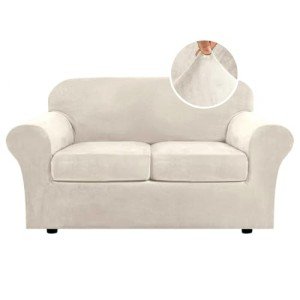 Plush Velvet Stretch Sofa Covers for Medium Couch