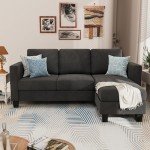 L-Shaped Convertible Sectional Sofa - Dark Gray