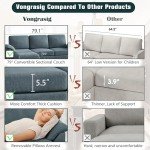 79" Gray L-Shaped Convertible Sofa Couch