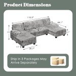 Furniwell U-Shaped Convertible Sectional Sofa Set