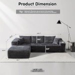 Ovio 104" Grey Cloud Sectional Sofa with Chaise