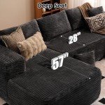 Ovio 104" Grey Cloud Sectional Sofa with Chaise