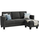 L-Shaped Convertible Sectional Sofa - Dark Gray