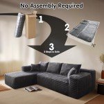 Ovio 104" Grey Cloud Sectional Sofa with Chaise